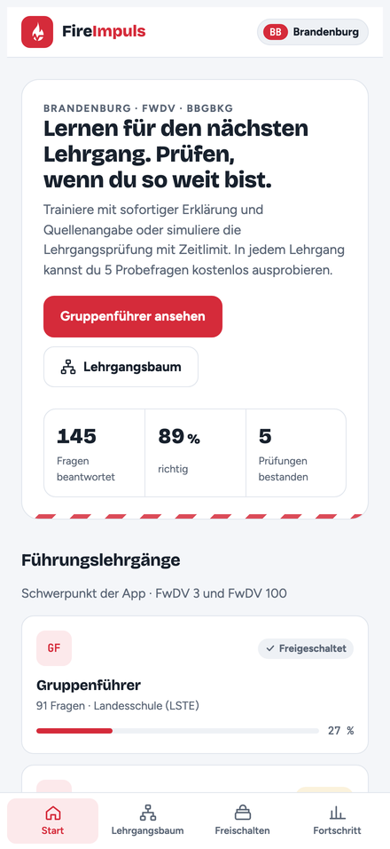 Bildschirmfoto der App
