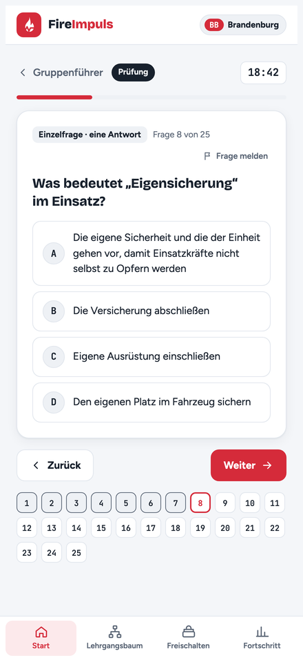 Bildschirmfoto der App