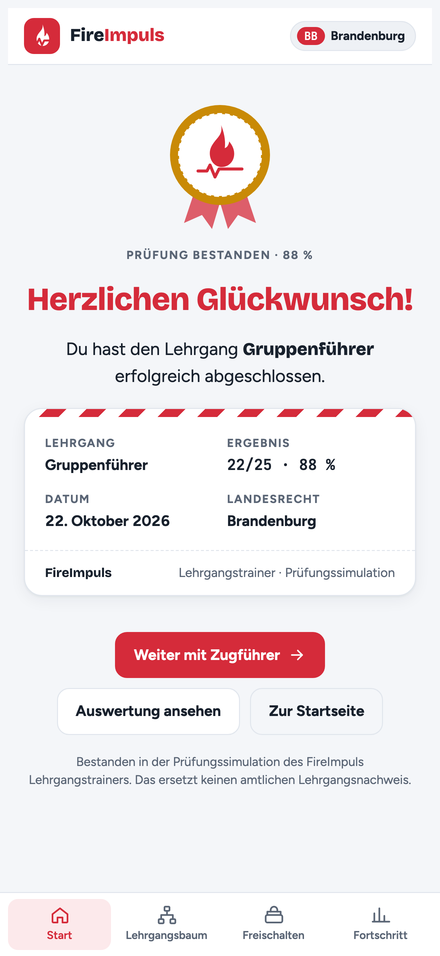 Bildschirmfoto der App